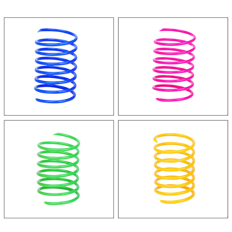 Legendog 20Pcs Παιχνίδι με ελατήρια γάτας Πλαστικό πολύχρωμο σπειροειδή ελατήρια ελατηρίων για κατοικίδια Ευρεία ανθεκτικά διαδραστικά παιχνίδια για κατοικίδια