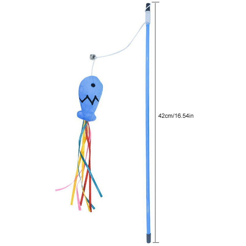 Legendog macska pálca bot játékok Macska játék pálca Vicces hal design Bojt macska pálca játék cica idomító pálca Macskagyökér kisállatkellékekkel