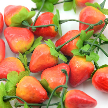 10 τμχ Τεχνητά Φρούτα και Λαχανικά Αφρώδης Φράουλα για Στολισμό Γάμου Σπίτι Scrapbooking Simulation Fake Fruits