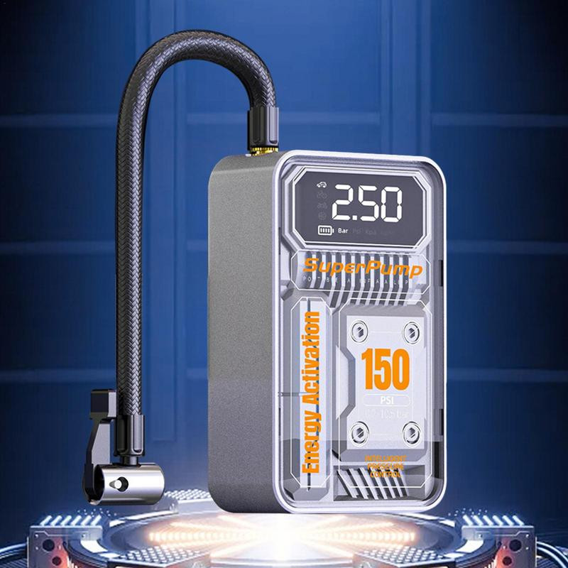 Elektromos autós légszivattyú Hordozható, nagy teljesítményű elektromos gumiabroncs-felfújó Könnyen használható digitális kijelzős légszivattyú erőteljes nyomással
