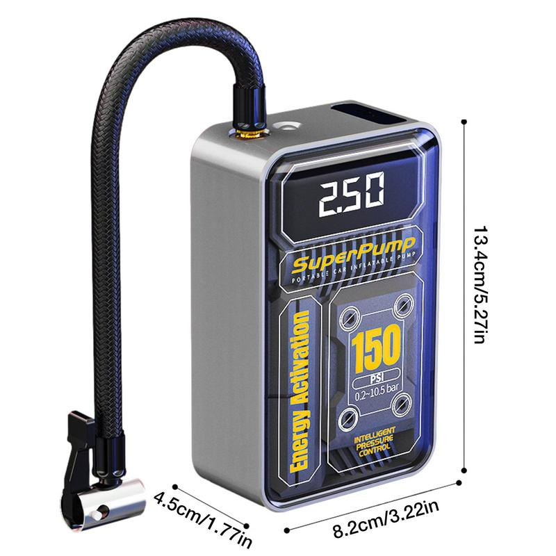 Elektromos autós légszivattyú Hordozható, nagy teljesítményű elektromos gumiabroncs-felfújó Könnyen használható digitális kijelzős légszivattyú erőteljes nyomással