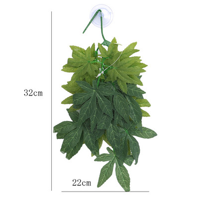 Ερπετό Terrarium Φυτική Διακόσμηση Ερπετόφυτα με βεντούζα για αμφίβια σαύρα Φίδι αναρρίχησης κατοικίδιων ζώων Δεξαμενή Διακόσμηση βιότοπων