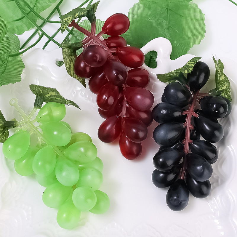Műgyümölcs Szőlő Élethű szimuláció Gyümölcsök Műanyag tömör asztaldísz Fesztivál Party Hamis gyümölcs Zöldség modell fotó kellék