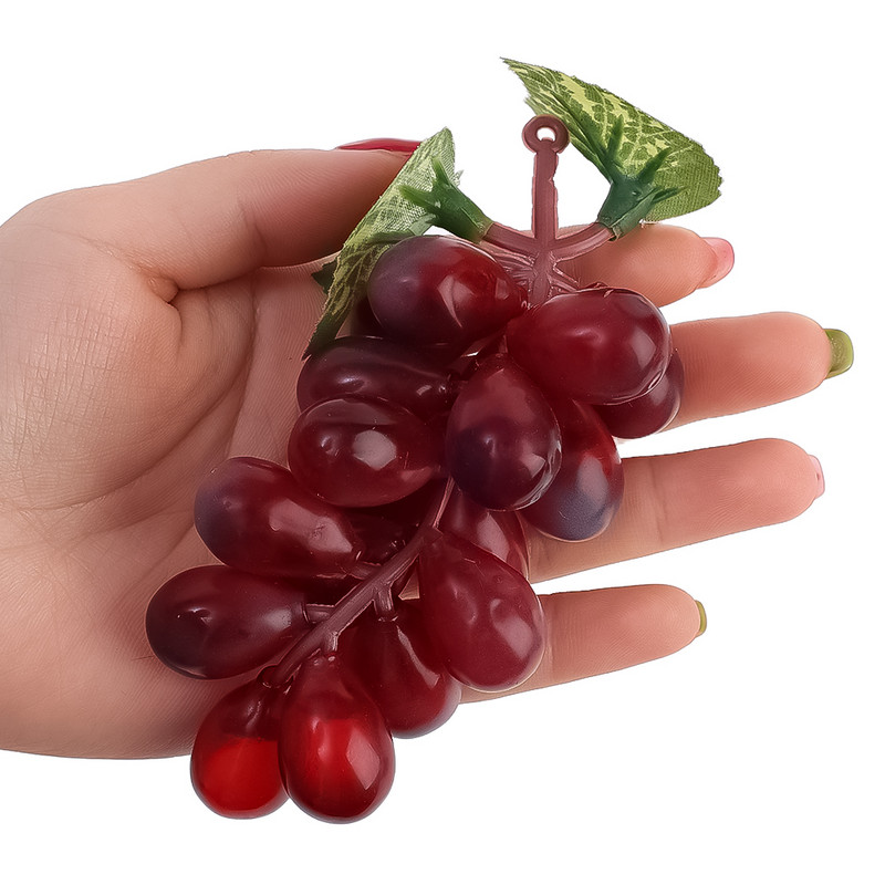 Műgyümölcs Szőlő Élethű szimuláció Gyümölcsök Műanyag tömör asztaldísz Fesztivál Party Hamis gyümölcs Zöldség modell fotó kellék