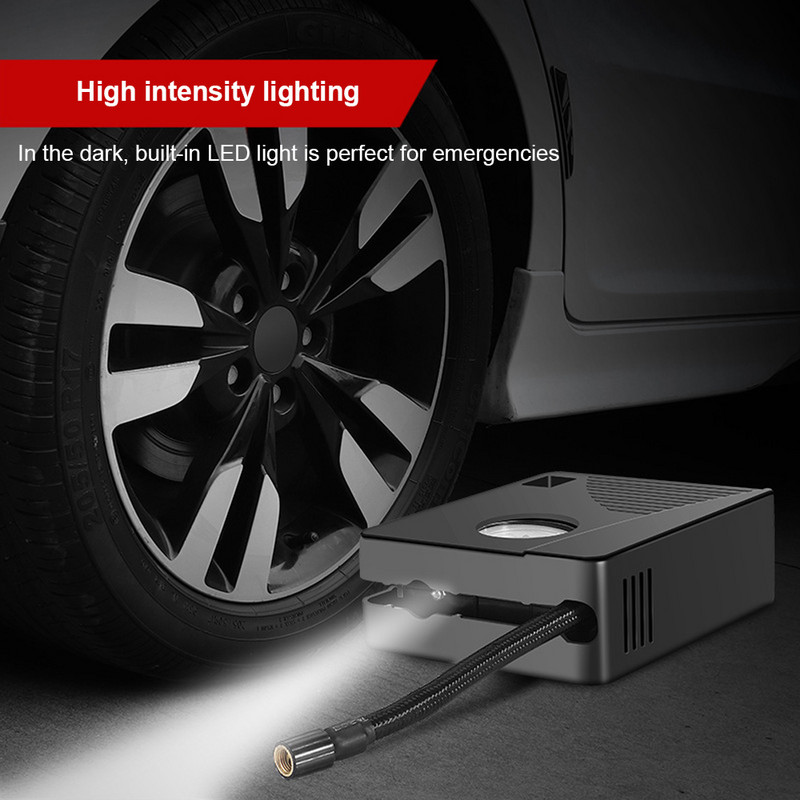 96 W-os autós elektromos légszivattyú mini gumiabroncs-felfújó 12V 100PSI 35L/perc hordozható légkompresszor autós motorkerékpárokhoz kerékpár labda