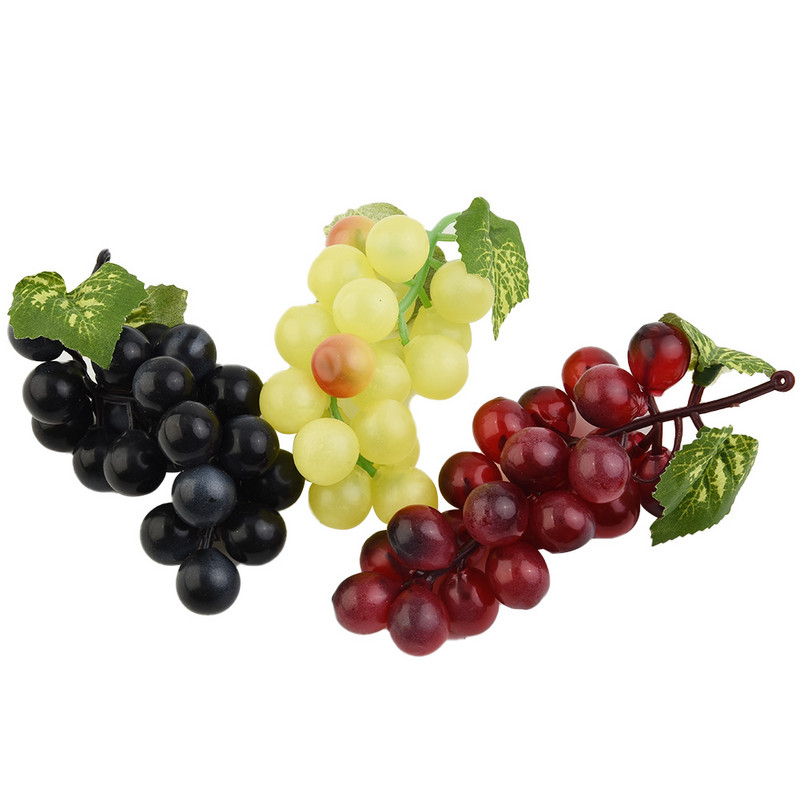 Mākslīgās vīnogu ķekari Simulācijas Vīnogas Plastmasas Viltus Augļi Rotangpalmas Dārza Mājas Iekārtojums Spēle Rekvizīti Augļu Dekorēšana