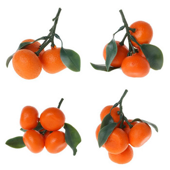 594C изкуствен портокал със симулация на клони и зелени листа Орнамент от фалшиви плодове за домашен декор за парти в спалнята