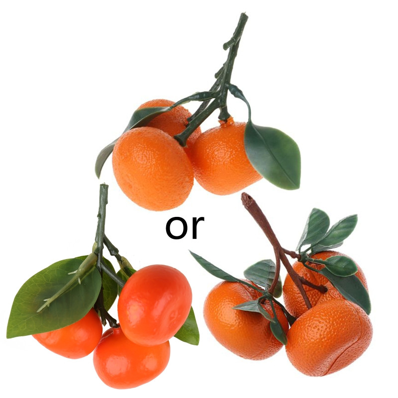 594C τεχνητό πορτοκάλι με κλαδί και πράσινα φύλλα προσομοίωσης ψεύτικο στολίδι φρούτων για διακόσμηση συλλογών πάρτι κρεβατοκάμαρας σπιτιού