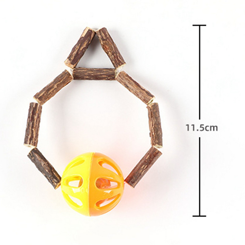 Legendog macska fogászati játék Fa kis cica foghúzó gyűrű cica rágójáték harangmacska zápfogakkal Kismacska fogtisztító játék