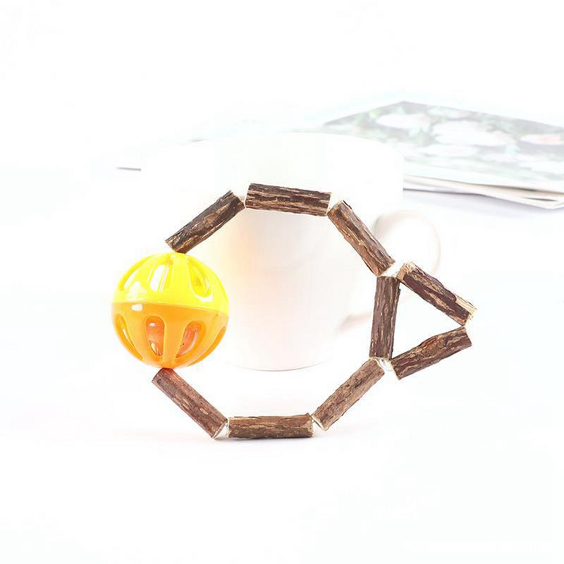 Legendog macska fogászati játék Fa kis cica foghúzó gyűrű cica rágójáték harangmacska zápfogakkal Kismacska fogtisztító játék