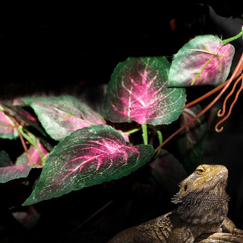 Изкуствени влечуги Растения Изкуствени листа Декорации на местообитания Реалистични водоустойчиви растения Декор на местообитания на резервоара за жаба костенурка