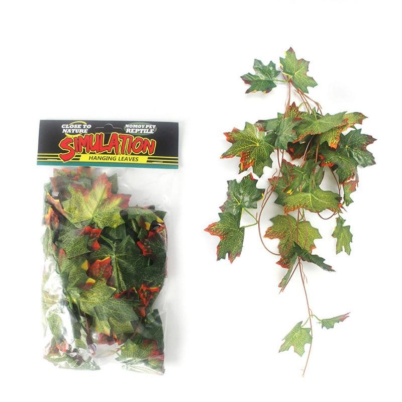 Mesterséges hüllő növények Mesterséges levelek élőhelydíszítések Realisztikus vízálló növények Tartály élőhelyi dekoráció békateknős számára