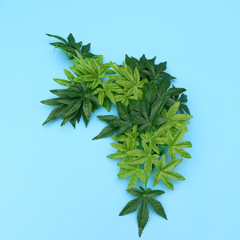 12 hüvelykes hüllőszimulációs növények terráriumi rattan és levelek tapadókoronggal díszítve