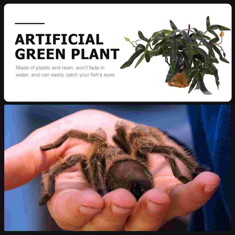 Προμήθειες τοπίου τοπίου για κατοικίδια Leopard Gecko Διακοσμητική διάταξη Φυτά προσομοίωσης Faux Aquarium Reptile Box