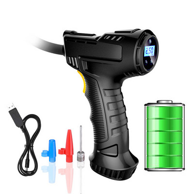 Αεροσυμπιεστής αυτοκινήτου 120W Επαναφορτιζόμενη ασύρματη φουσκωτή αντλία Φορητή αντλία αέρα Φουσκωτή ελαστικών αυτοκινήτου Ψηφιακός για μπάλες ποδηλάτου αυτοκινήτου