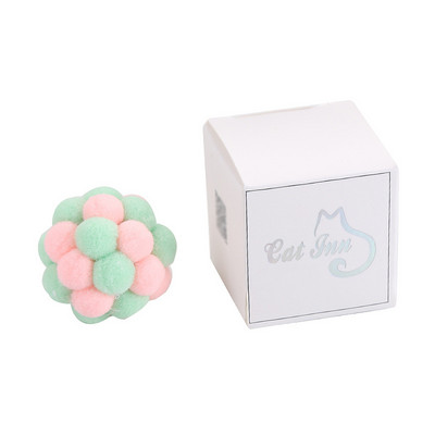 Legendog Cute Cat Pompom Ball Δίχρωμη Αστεία Διαδραστική βελούδινη μπάλα παιχνίδι για γάτες με προμήθειες για κατοικίδια Bell Μπομπονιέρες για γάτες