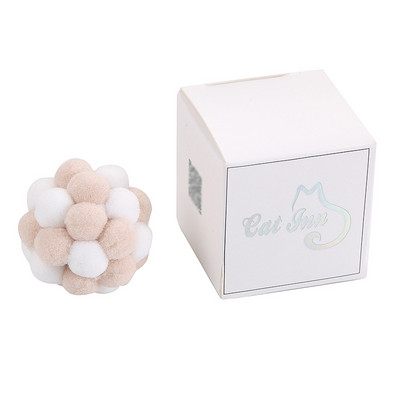 Legendog Cute Cat Pompom Ball Δίχρωμη Αστεία Διαδραστική βελούδινη μπάλα παιχνίδι για γάτες με προμήθειες για κατοικίδια Bell Μπομπονιέρες για γάτες