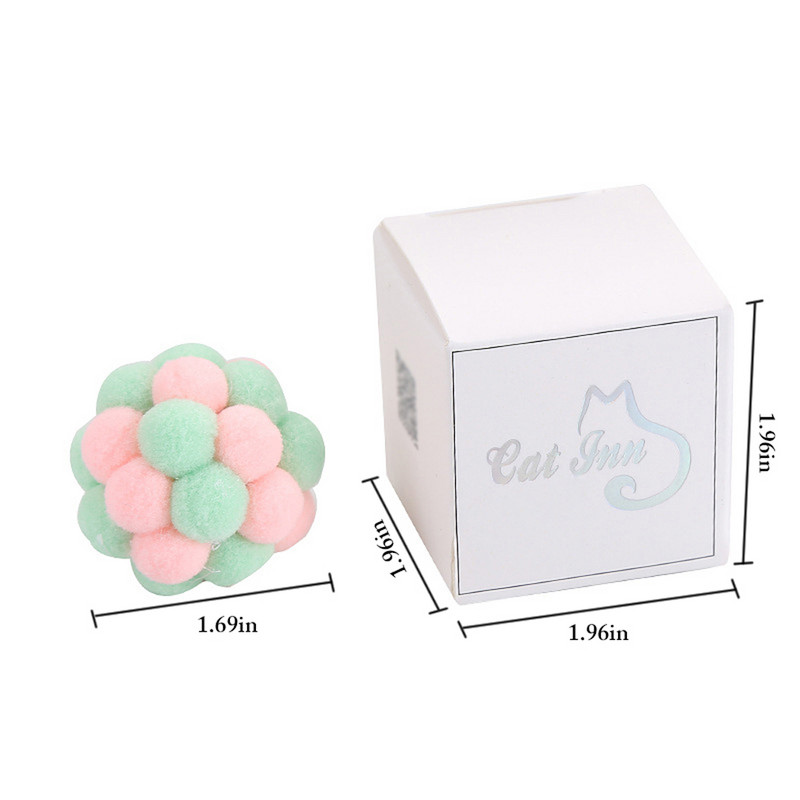 Legendog Cute Cat Pompom Ball Δίχρωμη Αστεία Διαδραστική βελούδινη μπάλα παιχνίδι για γάτες με προμήθειες για κατοικίδια Bell Μπομπονιέρες για γάτες