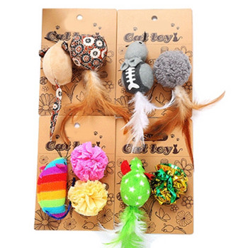 Legendog 3PCS Cat Toy Set Interactive Bite Proof Cat Chew Mouse Kitten Play Ball Pet Ball Colorful Mouse Cat Training Chase Toy