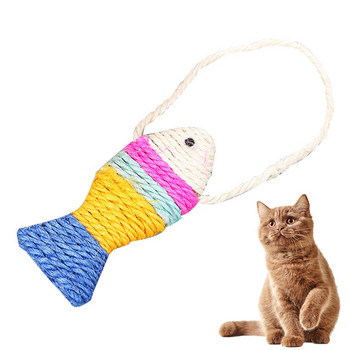 Коте Интерактивна играчка Смешна, реалистична играчка за котка, риба, сизал, закачка, сладка рибка, котешки играчки, дъвчеща дъска за улов, драскалка