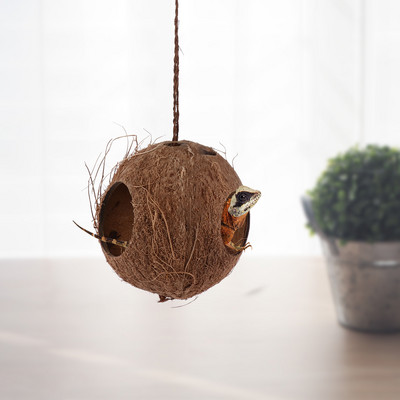 Gyík búvólyuk Naturals Coco Hideaway kókuszdióhéj hüllő barlangi pelyva ketrec függő kunyhó szimulált pinty