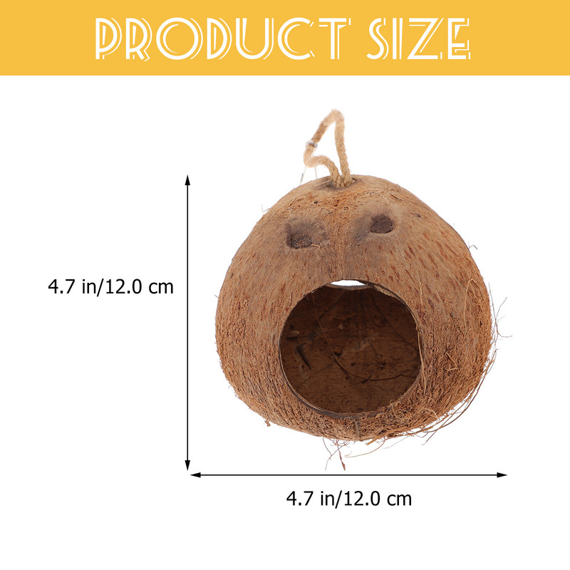 Gyík búvólyuk Naturals Coco Hideaway kókuszdióhéj hüllő barlangi pelyva ketrec függő kunyhó szimulált pinty