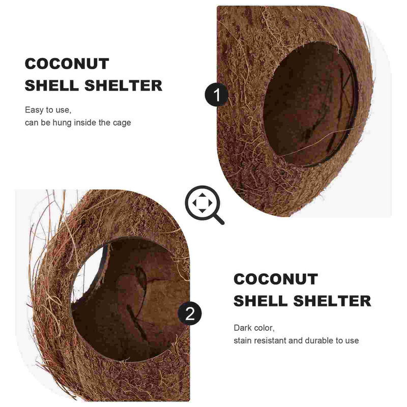 Gyík búvólyuk Naturals Coco Hideaway kókuszdióhéj hüllő barlangi pelyva ketrec függő kunyhó szimulált pinty