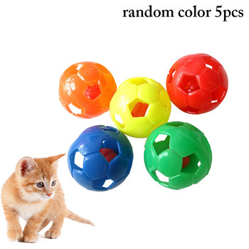 Πλαστική μπάλα γάτας 5 τμχ Mini Creative Hollow Jingle Ball Γάτα Παιχνίδι Γατάκι Chew Scratch Toys Chase Παίξτε μπάλα γυμναστικής γατάκι
