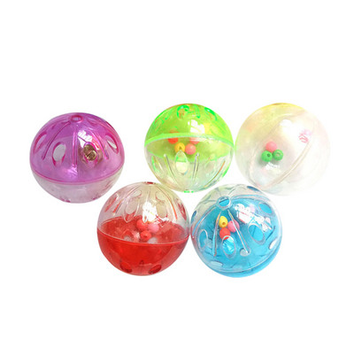 5 DB macskagolyós játékok műanyag könnyű, színes cicacsengő játék Cica rágójátékok üldözőlabda interaktív cicatornajátékhoz