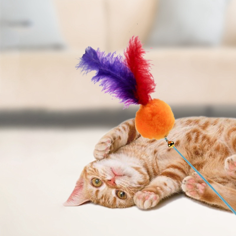 Macskajáték csillag golyótollas anyag Könnyű hab labda kergető pálcajáték Vicces interaktív plüss csengő játék kötekedő bot kisállatkellékek
