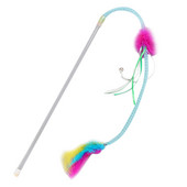 1 DB macskapálca játék interaktív vicces tollpálca, macska kötekedő pálca egérketrec játékok műanyag mesterséges, színes rúd macskakellékek