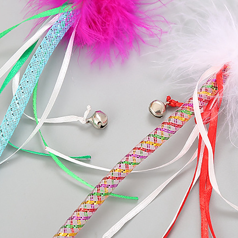 1 DB macskapálca játék interaktív vicces tollpálca, macska kötekedő pálca egérketrec játékok műanyag mesterséges, színes rúd macskakellékek