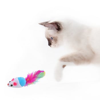 Legendog 1 бр. Смешна играчка за котка, мишка, изкуствена плюшена мишка, играчка за коте, интерактивна играчка за котка с коте, играчка за дъвчене, играчка за обучение на домашни любимци