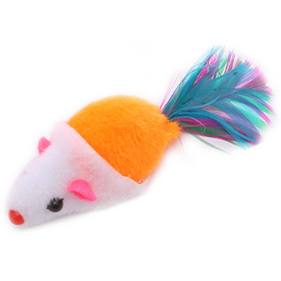 Legendog 1db Vicces macska egér játék mesterséges plüss egér cicajáték toll macska interaktív játék cica rágójáték kisállat kiképző játék