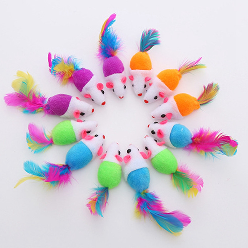 Legendog 1db Vicces macska egér játék mesterséges plüss egér cicajáték toll macska interaktív játék cica rágójáték kisállat kiképző játék