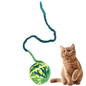 Színes macska labdajáték gyapjú interaktív vicces macska pom pom játék cica játék Ball Pet Cat Ball Teaser játékok Bell Pet Supply