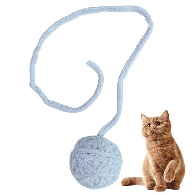 Színes macska labdajáték gyapjú interaktív vicces macska pom pom játék cica játék Ball Pet Cat Ball Teaser játékok Bell Pet Supply