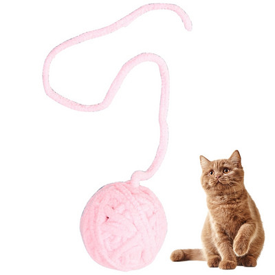 Színes macska labdajáték gyapjú interaktív vicces macska pom pom játék cica játék Ball Pet Cat Ball Teaser játékok Bell Pet Supply