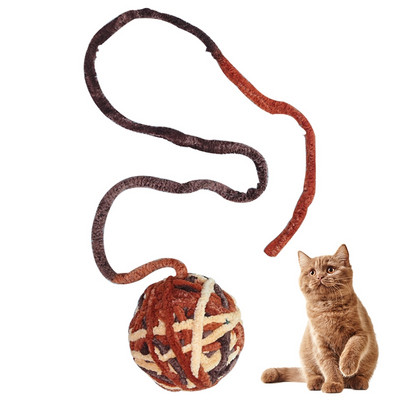 Színes macska labdajáték gyapjú interaktív vicces macska pom pom játék cica játék Ball Pet Cat Ball Teaser játékok Bell Pet Supply