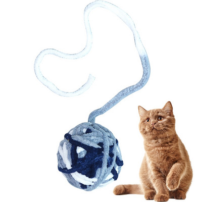 Színes macska labdajáték gyapjú interaktív vicces macska pom pom játék cica játék Ball Pet Cat Ball Teaser játékok Bell Pet Supply