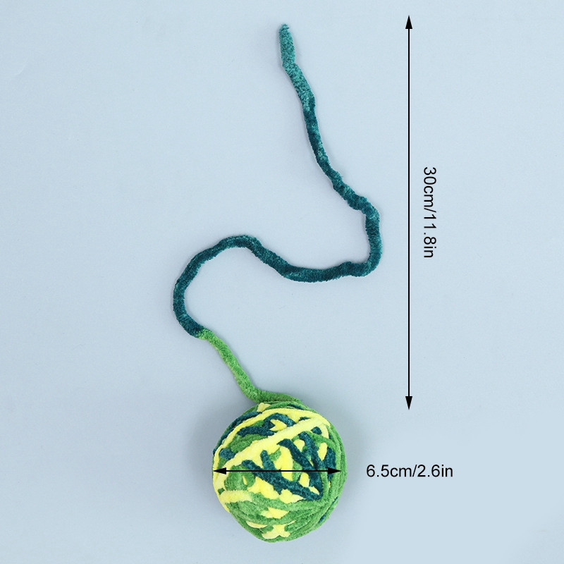 Színes macska labdajáték gyapjú interaktív vicces macska pom pom játék cica játék Ball Pet Cat Ball Teaser játékok Bell Pet Supply