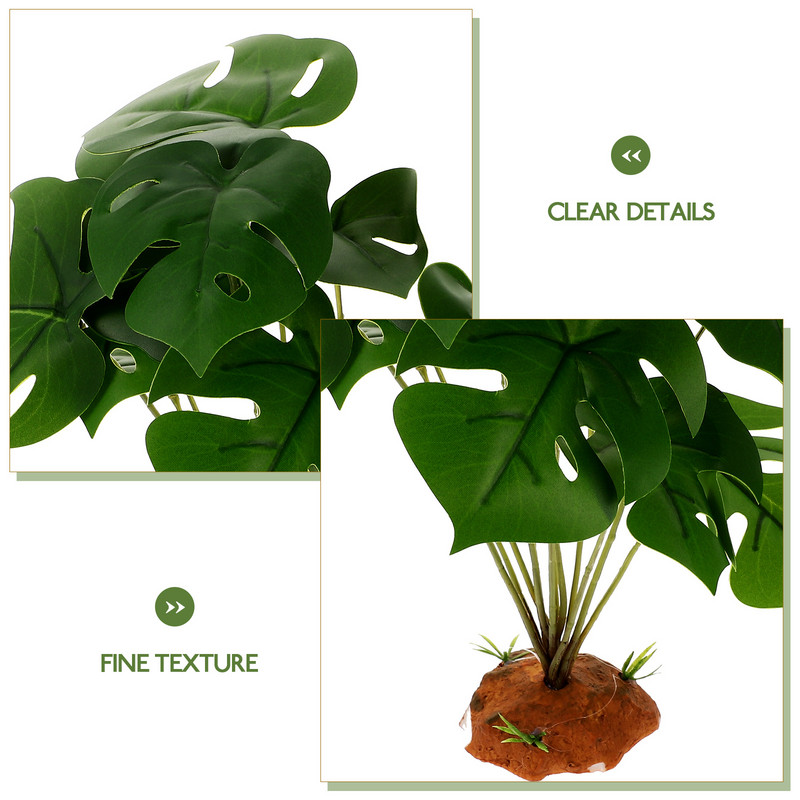 Teknősdoboz gyíktartály dekoráció Pók hüllő terrárium kiegészítők Mesterséges akváriumi növények haldísz