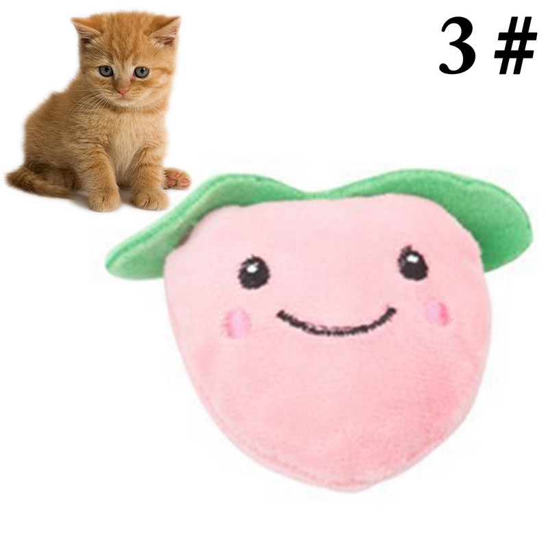 Plüss macskamenta játékok Rajzfilm Gyümölcs formájú Interaktív plüss macskajáték kisállat rágójáték Karmok hüvelykujj harapás menta macskáknak fogjátékok