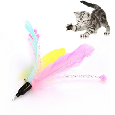 Többszínű macska ugrató játék póttoll, utántölthető macskapálca játék cica macska számára szórakoztató gyakorlatok, játék bot nélkül