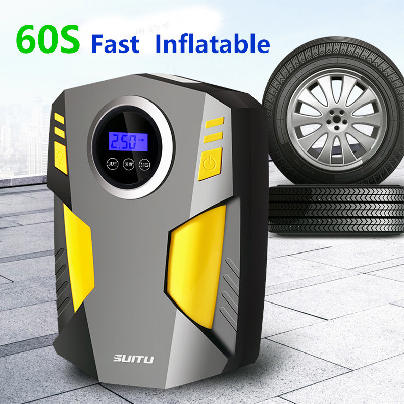 Hordozható autós légkompresszor DC 12V digitális gumiabroncs-felfújó légszivattyú 150 PSI automatikus légszivattyú autós motorkerékpár LED-es könnyű gumiabroncs szivattyúhoz