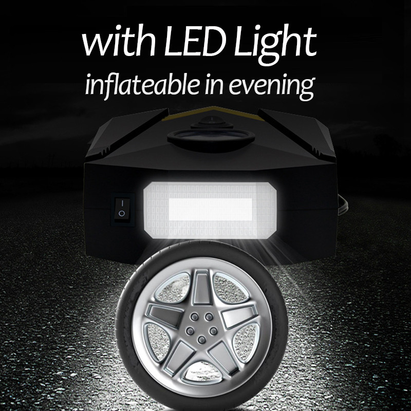 Hordozható autós légkompresszor DC 12V digitális gumiabroncs-felfújó légszivattyú 150 PSI automatikus légszivattyú autós motorkerékpár LED-es könnyű gumiabroncs szivattyúhoz