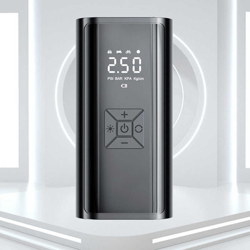 Digitális gumiabroncsnyomás-mérő LED-kijelző, automatikus légszivattyú, vezeték nélküli kézi légszivattyú járműmotorokhoz autógumi-golyókhoz