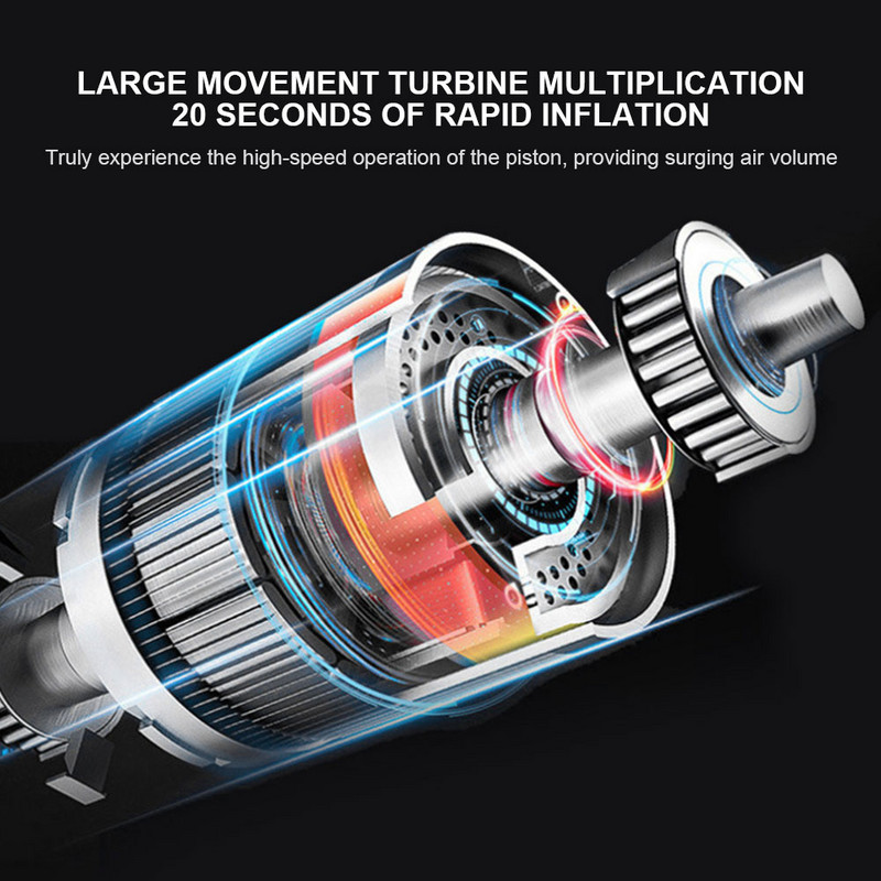Digitális gumiabroncsnyomás-mérő LED-kijelző, automatikus légszivattyú, vezeték nélküli kézi légszivattyú járműmotorokhoz autógumi-golyókhoz