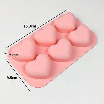 6 üreg Valentin szív szilikon szappan forma barkácsolás szerelmes szappan készítés csokoládé sütés gyertyaforma ajándékok kézműves kellékek lakberendezés