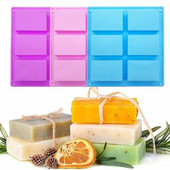 A legújabb 6 rácsos, téglalap alakú szilikon szappankészítő formák barkácsolás csokoládéhab torta sütőedények fagylaltforma szerszámok születésnapi ajándékok 2023-hoz
